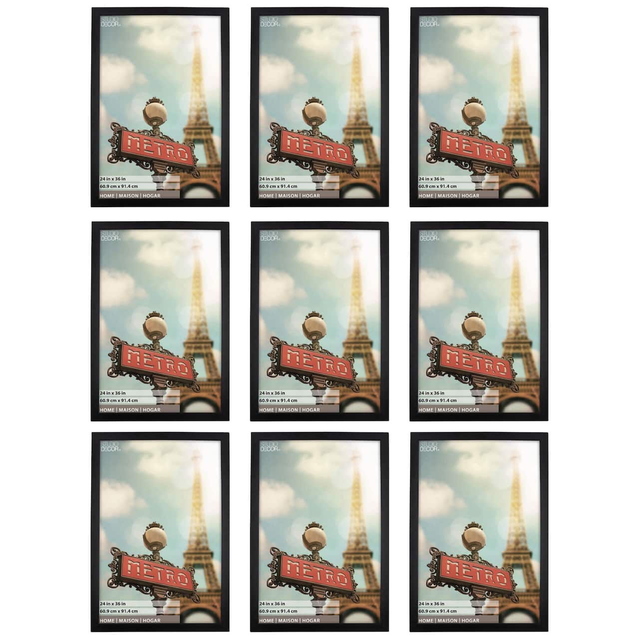 9 Pack: Black 24&#x22; x 36&#x22; Studio Frame, Home Collection by Studio D&#xE9;cor&#xAE;